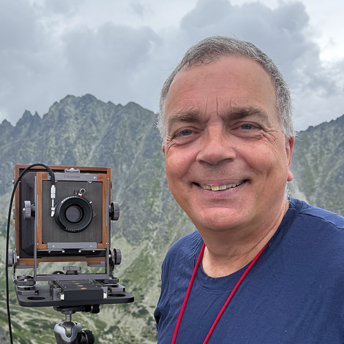 Photographer and large format camera