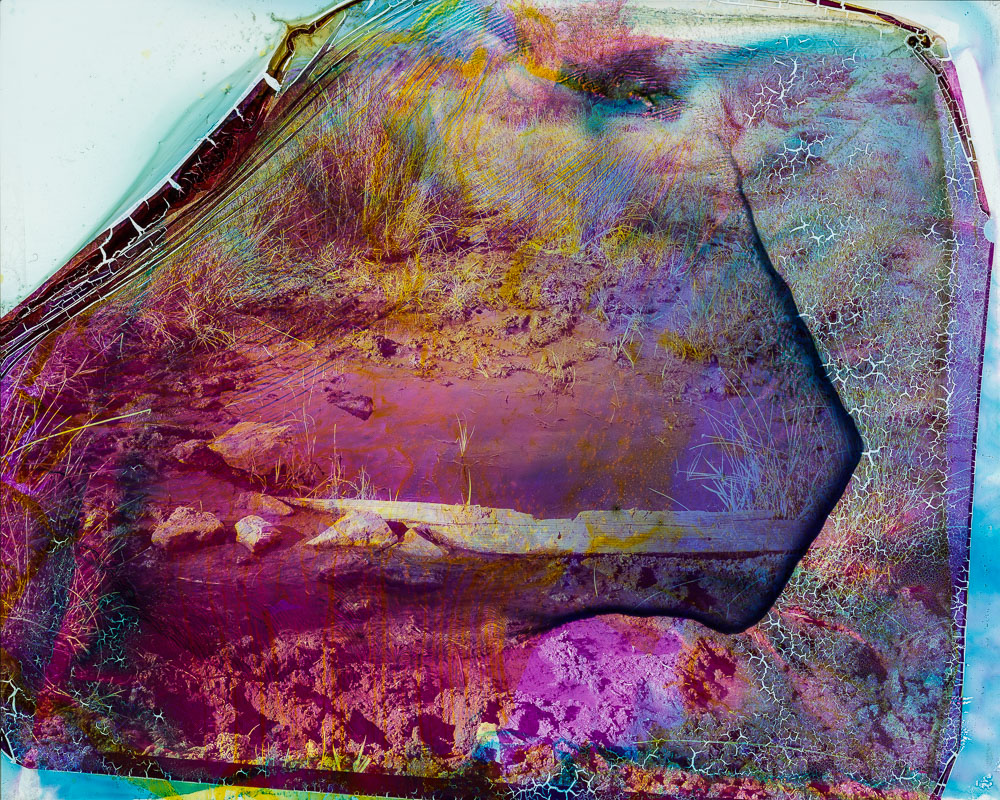 Photographic film degraded by immersion in water